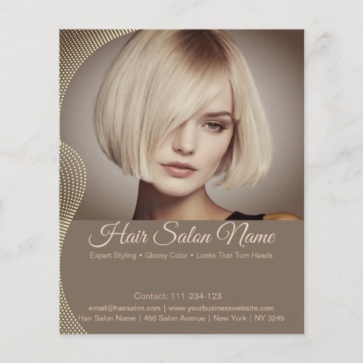 Elegant Hair Salon Flyer – Customizable Services (Voorkant)