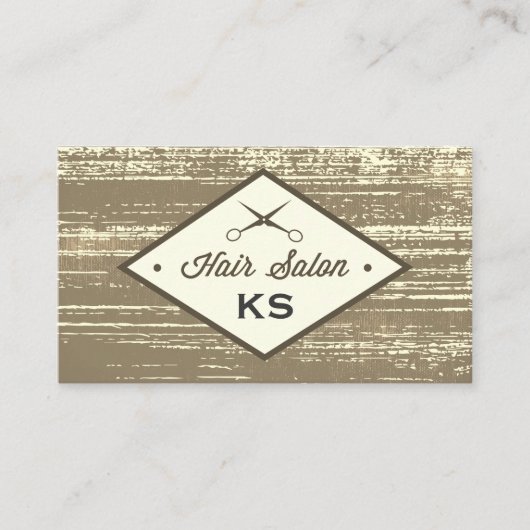 Elegant Hair Salon Label Rustic (Voorkant)