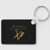 Elegant Hair Salon Sleutelhanger – Black Glitter (Voorkant)