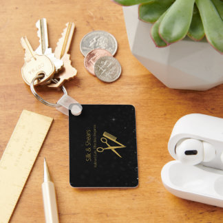 Elegant Hair Salon Sleutelhanger – Black Glitter