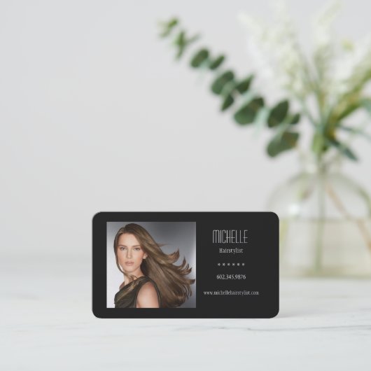 Elegant hair Salon/Stylist - Visitekaartjes (Staand voorkant)