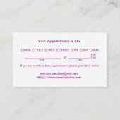 Elegant Hair Salon w/Benoemingsdatum Afsprakenkaartje (Achterkant)