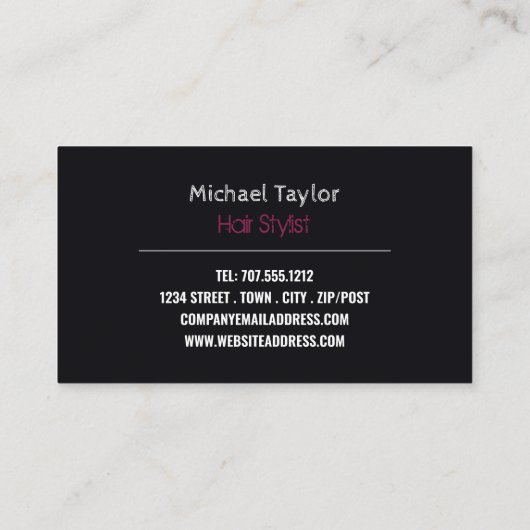 Elegant Hair Style, Hair Stylist, Hair Salon Visitekaartje (Achterkant)