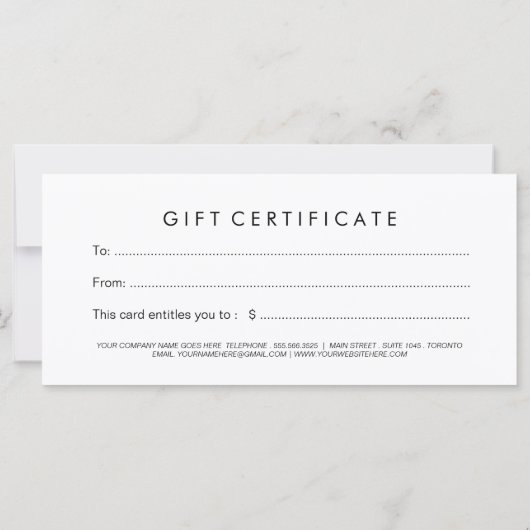 Elegant Hair Stylist Cadeaubon (Achterkant)