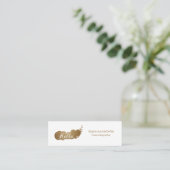 Elegant Hallo | Modern Heart Gold Glitter Mini Visitekaartje (Staand voorkant)