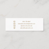 Elegant Hallo | Modern Heart Gold Glitter Mini Visitekaartje (Achterkant)