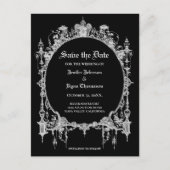 Elegant halloween bruiloft, behalve het date brief aankondigingskaart (Voorkant)
