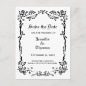 Elegant halloween bruiloft, behalve het date brief aankondigingskaart (Voorkant)