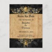 Elegant halloween bruiloft, behalve het date brief aankondigingskaart (Voorkant)