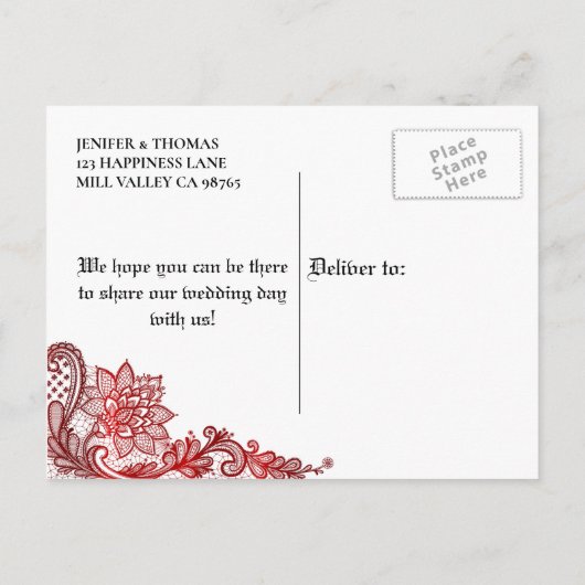 Elegant halloween bruiloft, behalve het date brief aankondigingskaart (Achterkant)