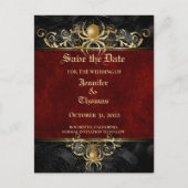 Elegant halloween bruiloft, behalve het date brief aankondigingskaart (Voorkant)