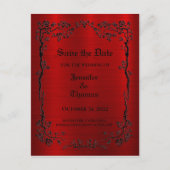 Elegant halloween bruiloft, behalve het date brief aankondigingskaart (Voorkant)