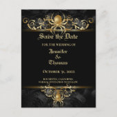 Elegant halloween bruiloft, behalve het date brief aankondigingskaart (Voorkant)