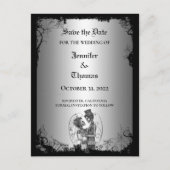 Elegant halloween bruiloft, behalve het date brief aankondigingskaart (Voorkant)