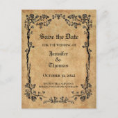 Elegant halloween bruiloft, behalve het date brief aankondigingskaart (Voorkant)