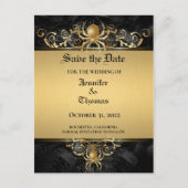 Elegant halloween bruiloft, behalve het date brief aankondigingskaart (Voorkant)