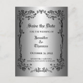 Elegant halloween bruiloft, behalve het date brief aankondigingskaart (Voorkant)