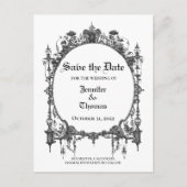 Elegant halloween bruiloft, behalve het date brief aankondigingskaart (Voorkant)