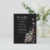 Elegant halloween bruiloft, behalve het date brief aankondigingskaart (Staand voorkant)