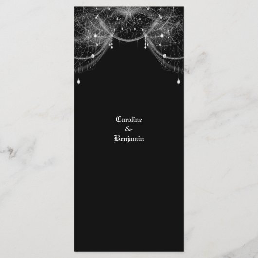 Elegant Halloween bruiloft menu (Achterkant)