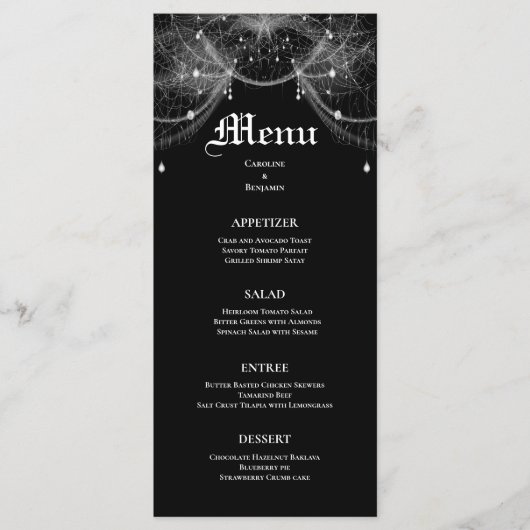 Elegant Halloween bruiloft menu (Voorkant)