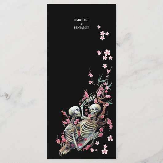 Elegant Halloween bruiloft menu (Achterkant)