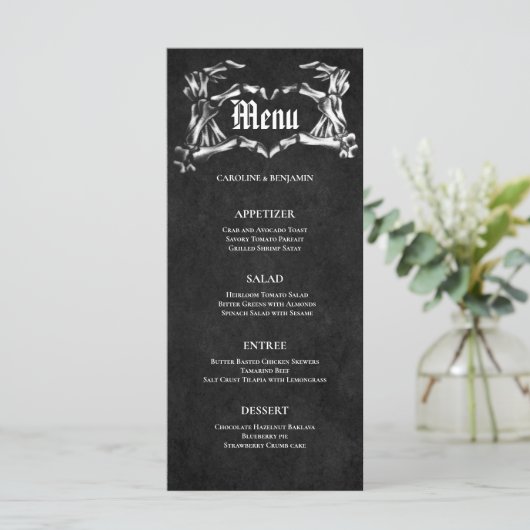 Elegant Halloween bruiloft menu (Staand voorkant)