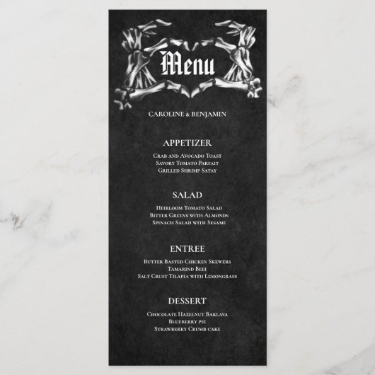 Elegant Halloween bruiloft menu (Voorkant)