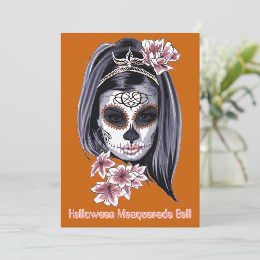 elegant halloween cinco de mayo sugar skull 2 (Staand voorkant)