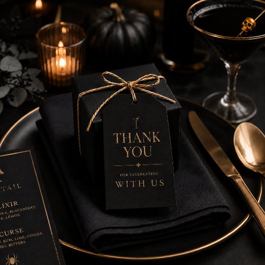 Elegant Halloween Cocktailparty Cadeaulabel