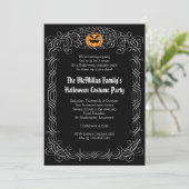 Elegant Halloween Costume Party Invitation Kaart (Staand voorkant)
