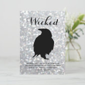 Elegant Halloween Costume Party - Raven Sparkles Kaart (Staand voorkant)