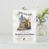 Elegant Halloween Diner Party Kaart (Staand voorkant)