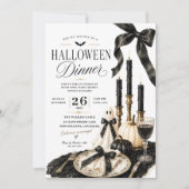 Elegant Halloween-dinerfeest Luxe Feestdagenkaart (Voorkant)