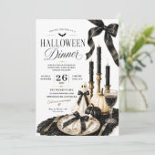 Elegant Halloween-dinerfeest Luxe Feestdagenkaart (Staand voorkant)