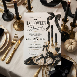 Elegant Halloween-dinerfeest Luxe Feestdagenkaart