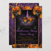 Elegant Halloween Flowers Unicorn Fancy dress Kaart (Voorkant / Achterkant)