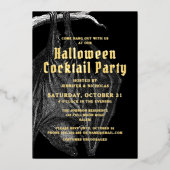 Elegant Halloween Gold Foil cocktail Party Folie Uitnodiging (Voorkant)