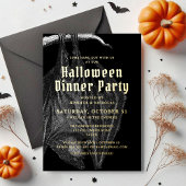 Elegant Halloween Gold Foil Dinner Party Folie Uitnodiging