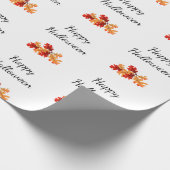 Elegant Halloween Herfst Bladblad Rood Sinaasappel Cadeaupapier (Hoek)