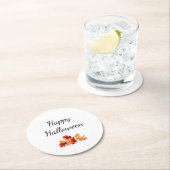 Elegant Halloween Herfst Bladblad Rood Sinaasappel Ronde Kartonnen Onderzetter (Insitu)