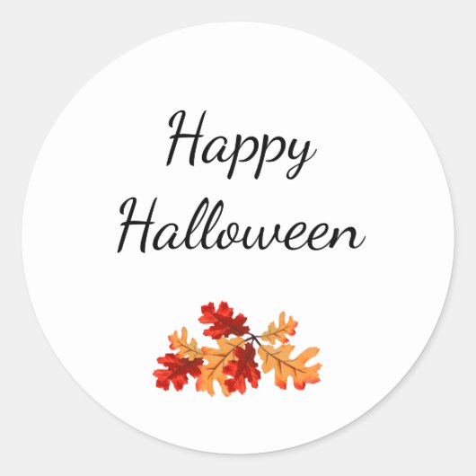 Elegant Halloween Herfst Bladblad Rood Sinaasappel Ronde Sticker (Voorkant)
