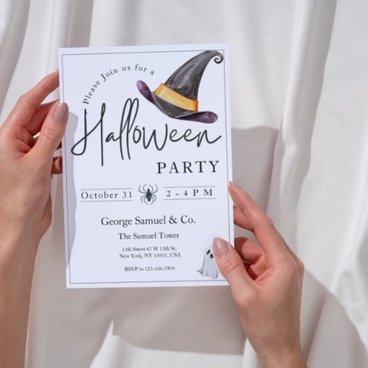 Elegant Halloween Invitation for Company Office Kaart