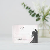 Elegant Halloween Lovers Silhouette Place Cards Plaatskaartje (Staand voorkant)