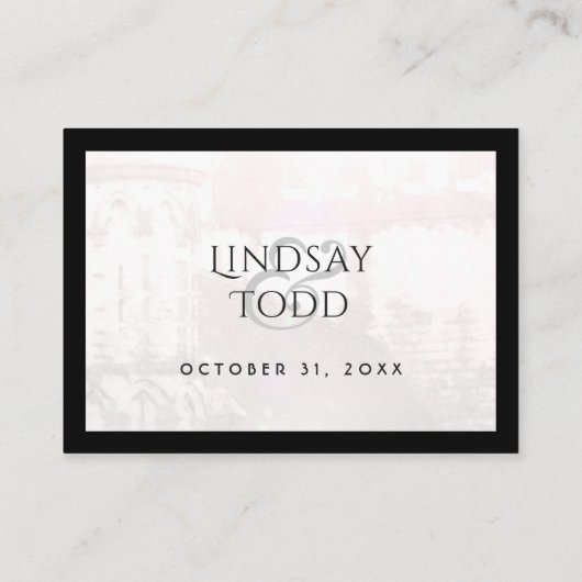 Elegant Halloween Lovers Silhouette Place Cards Plaatskaartje (Achterkant)