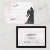 Elegant Halloween Lovers Silhouette Place Cards Plaatskaartje (Voorkant / Achterkant)