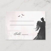 Elegant Halloween Lovers Silhouette Place Cards Plaatskaartje (Voorkant)