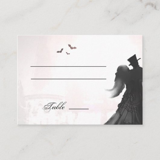 Elegant Halloween Lovers Silhouette Place Cards Plaatskaartje (Voorkant)