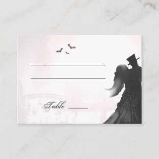 Elegant Halloween Lovers Silhouette Place Cards Plaatskaartje