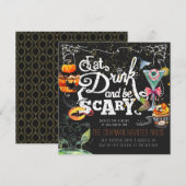 Elegant Halloween Party Invitation Feestdagenkaart (Voorkant / Achterkant)